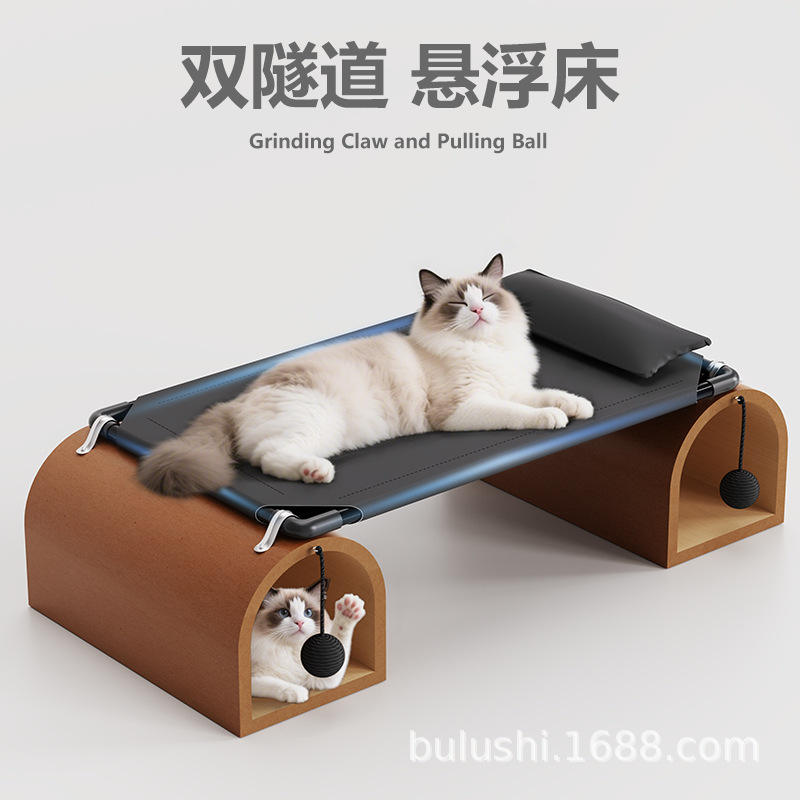 猫窝行军床可拆洗四季通用隧道猫咪小狗狗靠枕窝宠物用品爆款