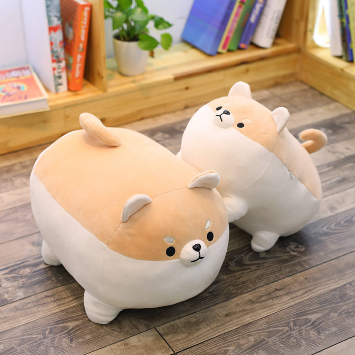 羽绒棉犬柯基柴犬狗狗公仔抱枕可爱毛绒玩具玩偶货源