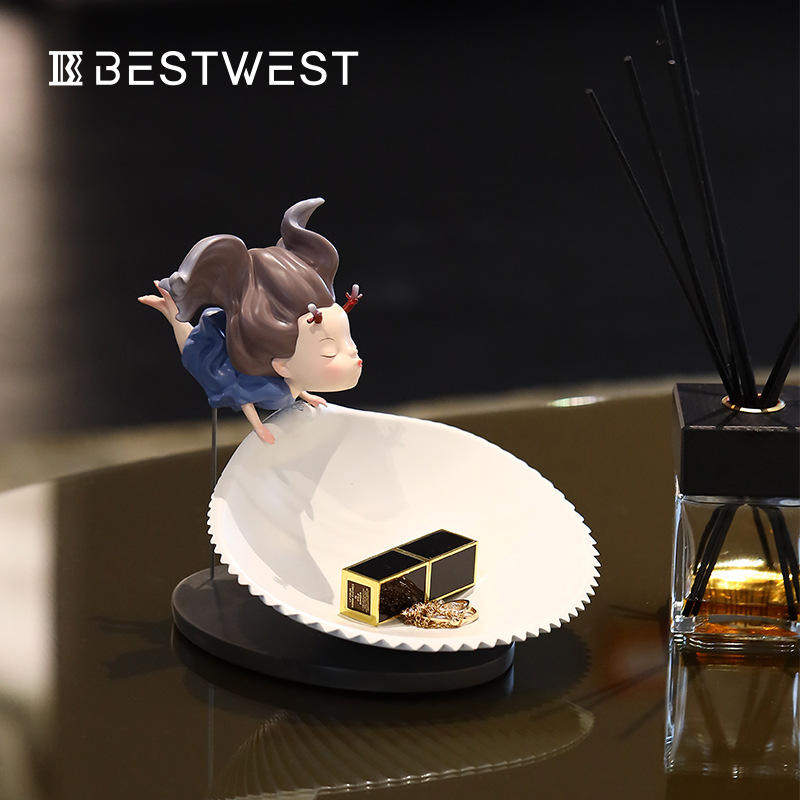 博西家居礼品拾忆家居玄关装饰品艺术品摆件礼物生日贝壳女孩