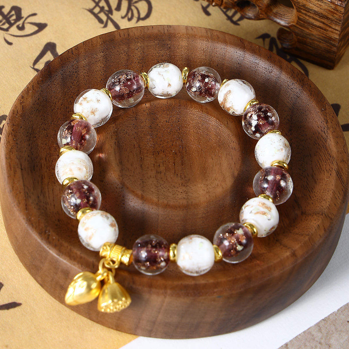 手串琉璃佳藕天成夜光手串手链饰品七彩色珠子