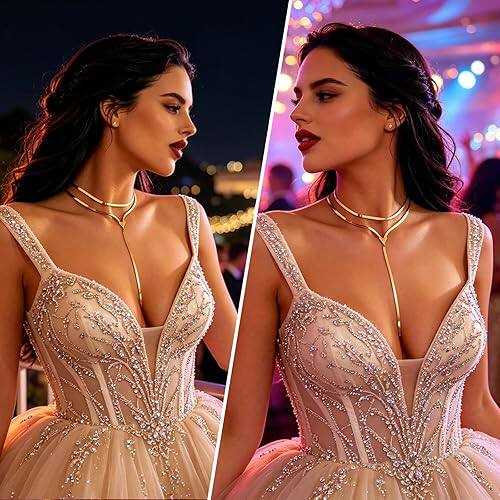 Chunky Gold Choker Necklace for Women Trendy SilverStatement