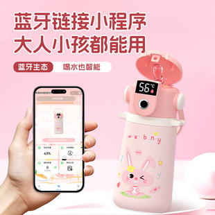 指纹解锁智能保温杯显温316内胆蓝牙连接防漏吸管杯触控显温保温