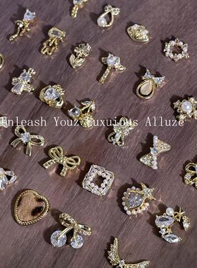 lz440新款美甲钻满钻金属锆石美甲饰品高保色立体指甲配饰