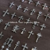 1颗装 lz美甲416复古银白镶钻高保色锆石十字架克罗心立体指甲装 饰