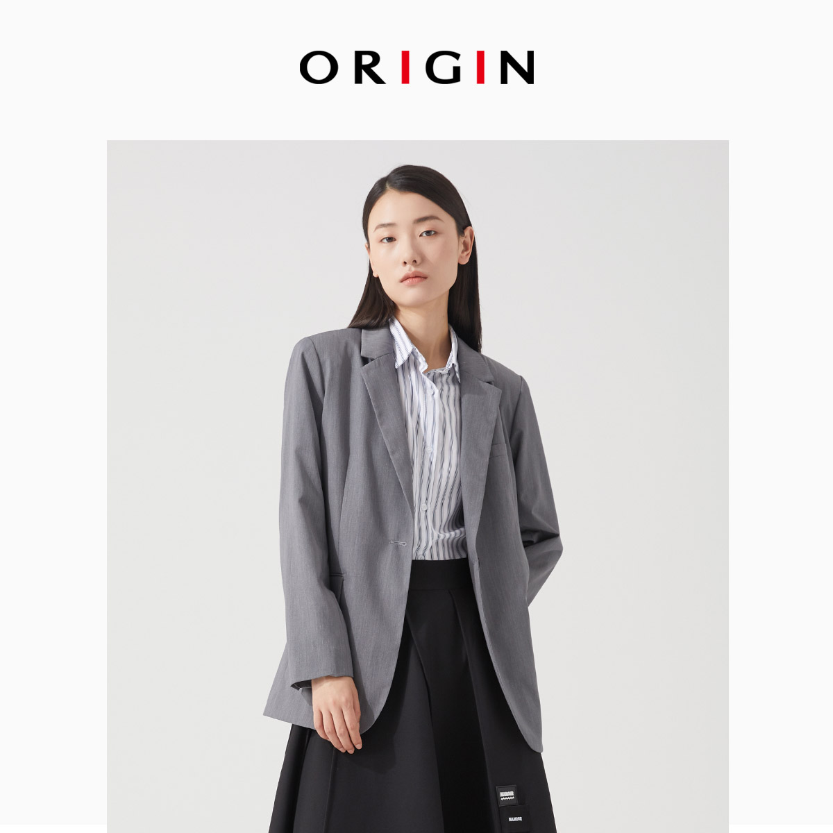 ORIGIN/安瑞井春秋新款轻熟小众西装外套女简约纯色西装外套-封面