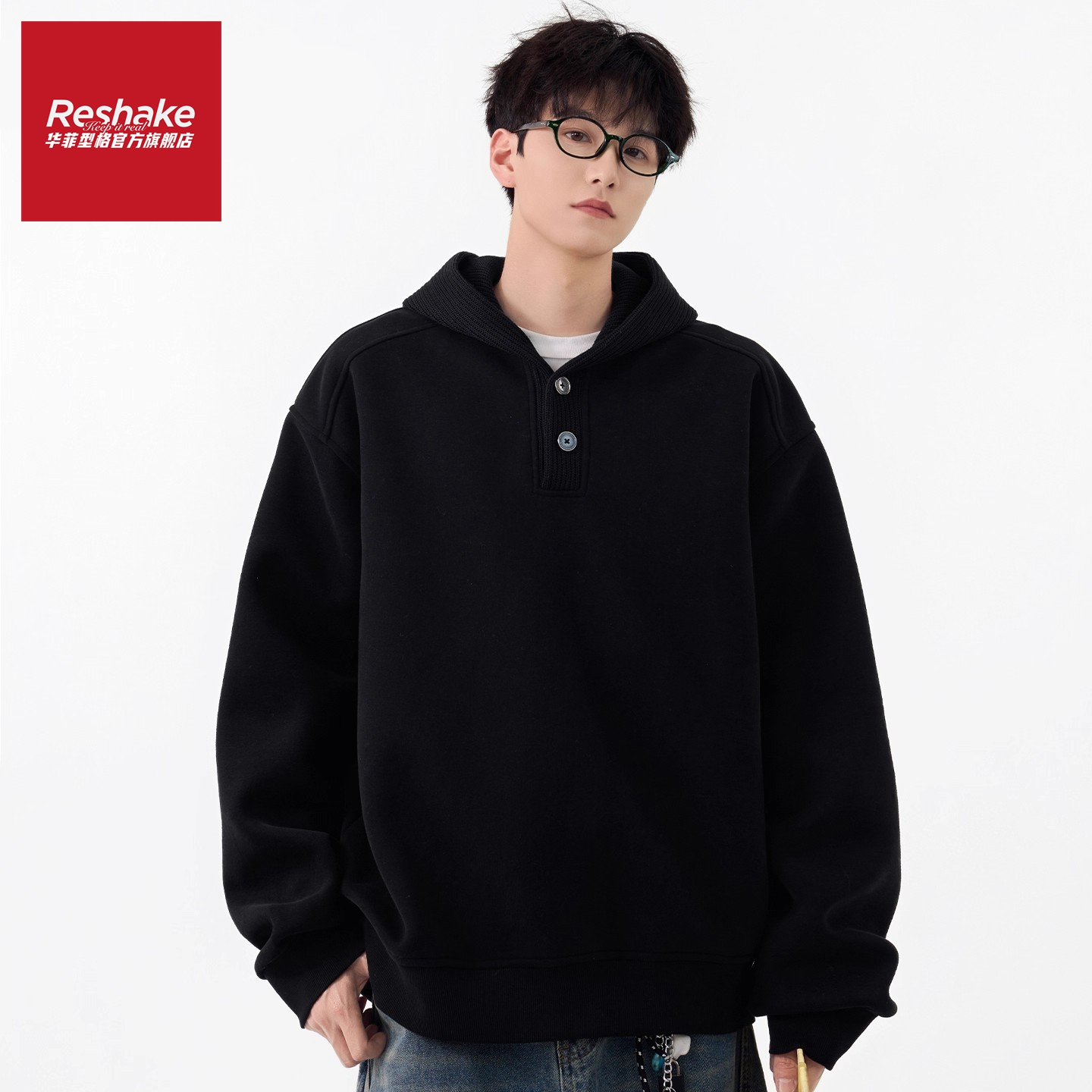 华菲型格连帽保暖秋冬卫衣男帅气