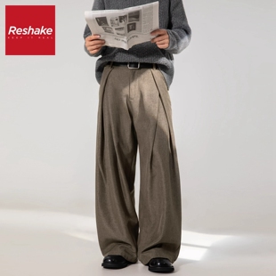 男高级感春秋季 华菲·型格褶皱廓形老钱风休闲裤 SHAKE FAIRWHALE