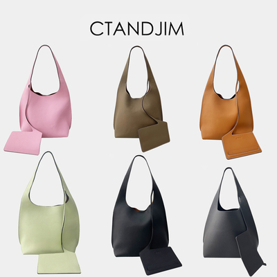 CTANDJIM静奢风头层小牛皮独特剪裁配内胆腋下包 hobo包