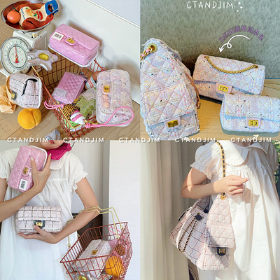 CTANDJIM香风花呢手机包 花呢吊床包 花呢2点55链条包 斜挎包