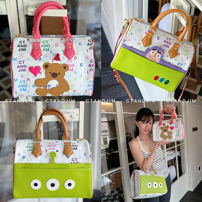 CTANDJIM 彩色老花趣味波士顿包 手提包 斜挎包 旅行包
