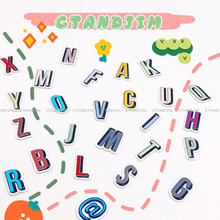 最终付款金额满599+1可换购 包包贴纸 有趣的字母 贴纸包包配饰