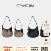 单肩包 CTANDJIM老钱风l里p气中号 小号牛皮腋下包 通勤包