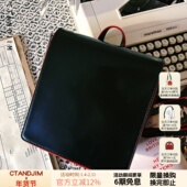 CTANDJIM西 后头层牛皮开边珠日系黑色翻盖双肩包 背包书包