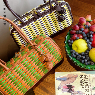 法棍包 学院包 腋下包 纯手工头层牛皮编织M1U风棒球包 CTANDJIM