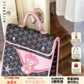 书包 CTANDJIM彩绘元 素老花粉色牛皮双肩包 背包