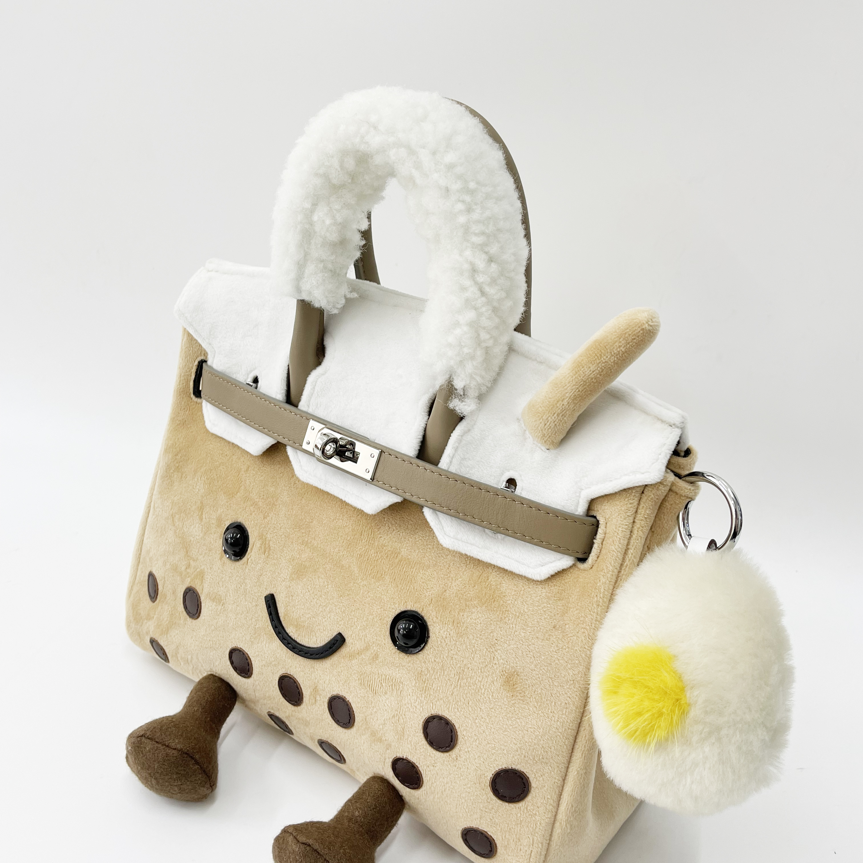 CTANDJIM包包手挽配件 真皮草手挽bk毛毛手挽包包配件配饰