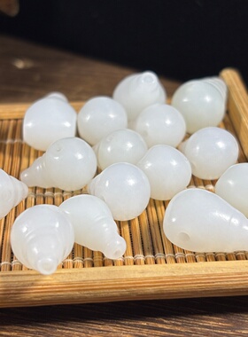 新疆和田玉羊脂白玉三通佛头散珠