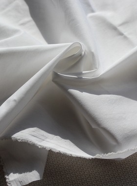 新品纯棉布料纯白色纯色素色弹力棉不透服装面料130cm宽1米价