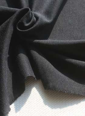 新品针织布料加厚黑色纯色素色弹力服装面料140*180cm