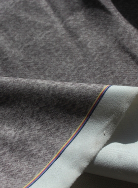 新品羊毛呢混纺布料茶灰色单面呢弹力加厚秋冬大衣面料140*130cm