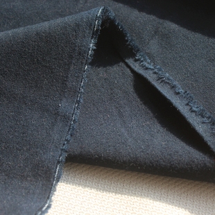 新品 子面料140cm宽1米价 羊毛混纺布蓝色小人字纹单面绒加厚服装 裤