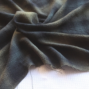 新品棉麻布色织大格纹肌理棉微弹力软糯垂顺服装面料1米价150cm宽
