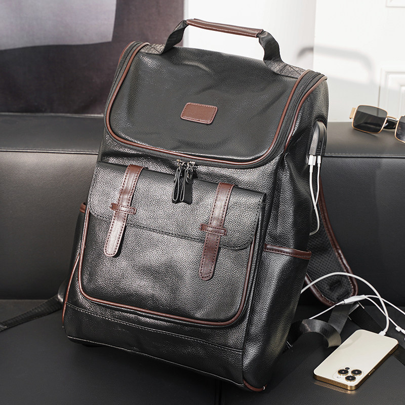 简约时尚双肩包韩版男包 街头潮流户外休闲背包学生书包潮牌包包