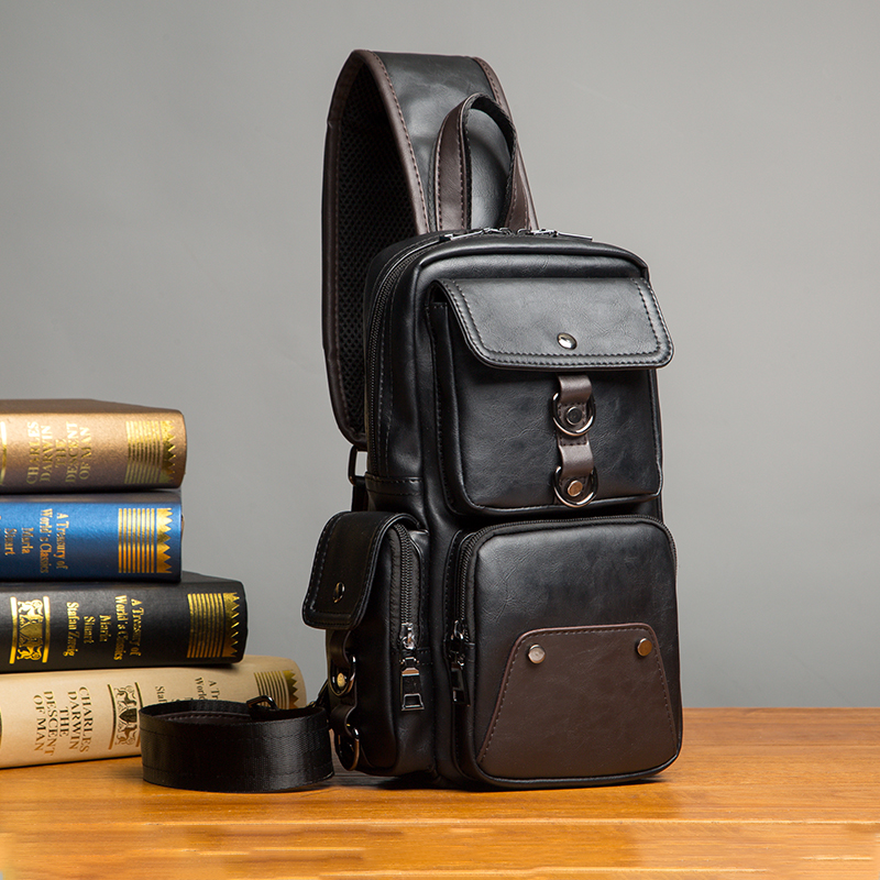 男士单肩斜挎韩版休闲风潮牌胸包