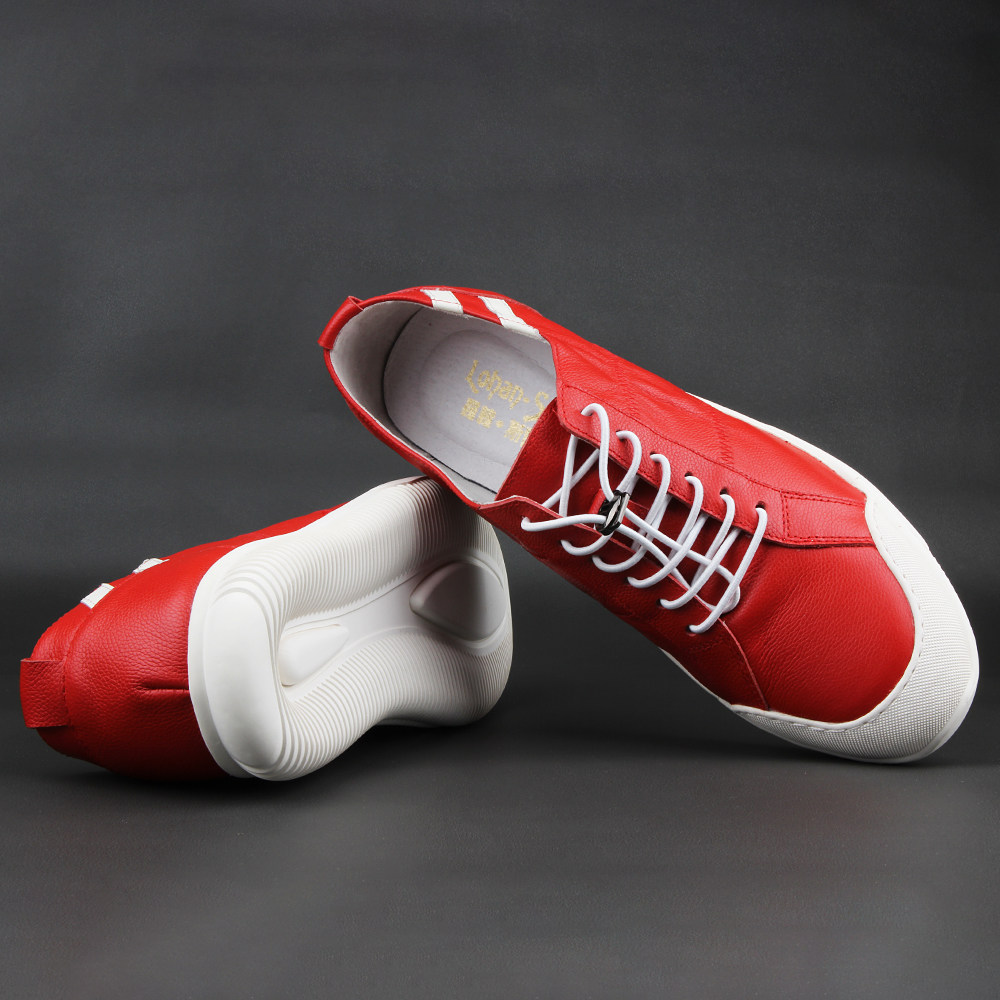 红色软牛皮真皮豆豆鞋一脚蹬懒人乐福鞋休闲软底板鞋潮鞋男士皮鞋,流行男鞋,乐福鞋（豆豆鞋）,淘宝优惠券,粉丝福利购,淘宝优惠卷