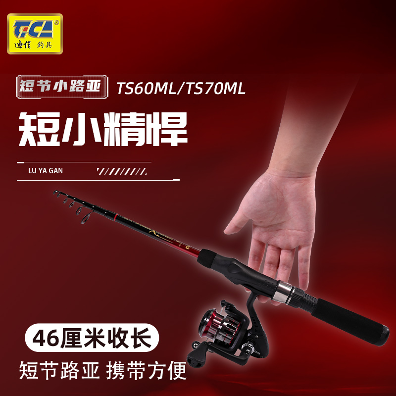 迪佳振出路亚并继路亚竿套装钓鱼竿单竿远投泛用专用路亚杆纺车轮