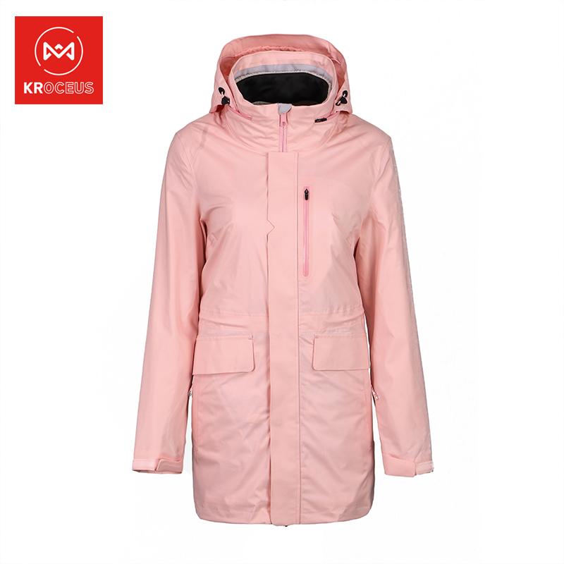 女士羊羔绒三合一冲锋衣外套加厚