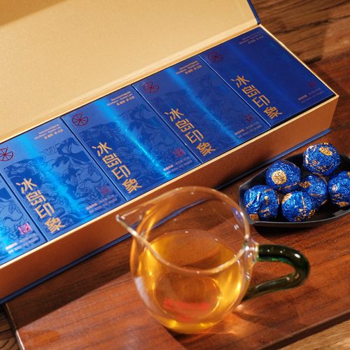 2022年冰岛印象生茶龙珠礼盒高端普洱茶生普双江勐库古树纯料送礼