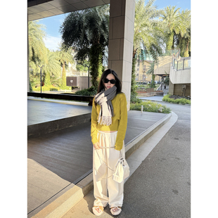 女 懒人羊驼毛X山羊绒显瘦宽松厚实直筒毛呢裤 MOMENTHOME 软糯冬季