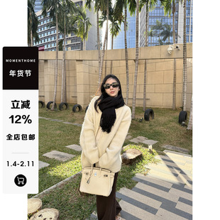 MOMENTHOME [冬日氛围] 拉链慵懒毛绒密实软糯百搭毛衣针织外套女