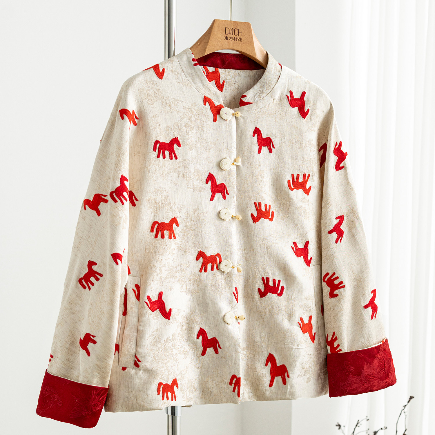 【茴眸一笑】春季新款新中式马踏迎春外套女气质国风盘扣开衫上衣,女装/女士精品,短外套,淘宝优惠券,粉丝福利购,淘宝优惠卷