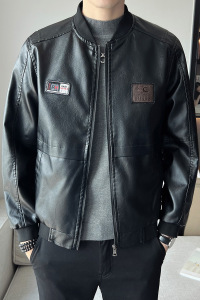 抖音直播新款皮衣男店主风皮夹克机车服男装外套PY0920-P80图片
