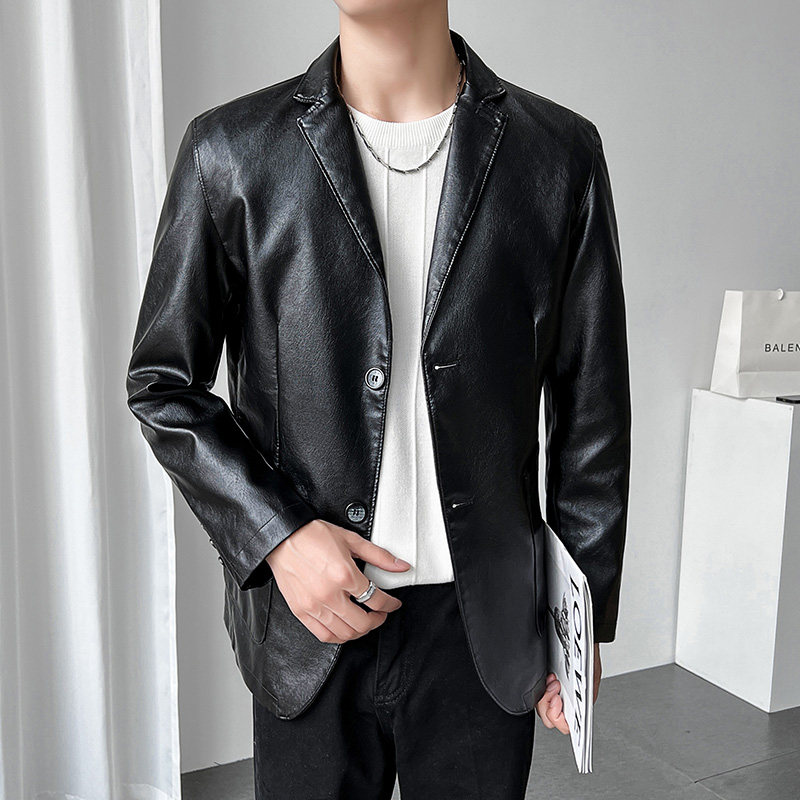 抖音直播新款皮衣男店主风西装轻熟风皮西服男装PY0917-P85,男装皮衣,星座1207-1