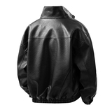 平铺@皮衣男日系宽松版港风外套机车立领夹克潮可二开PY896-P75，男装皮衣，星座1207-1