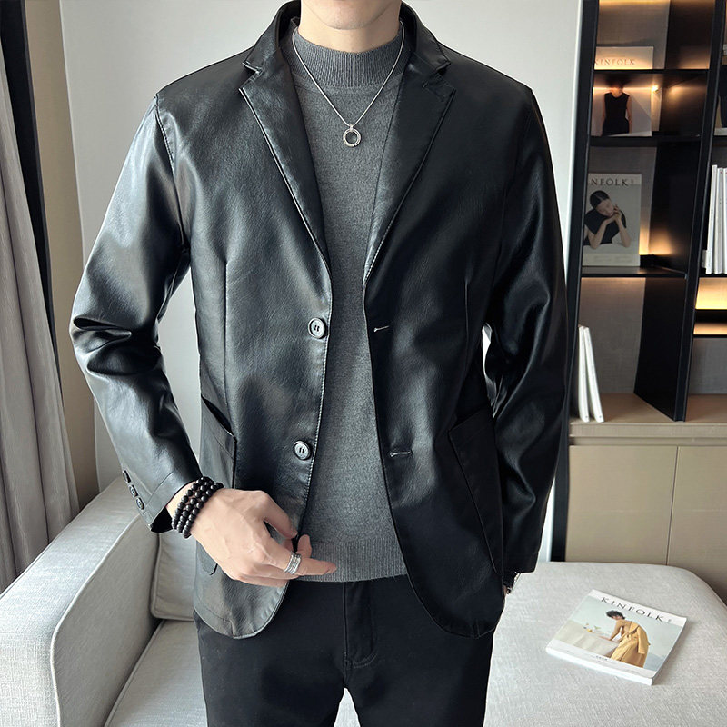 抖音直播新款皮衣男店主风西装皮西服男装主推PY0917-P85，男装皮衣，星座1207-1