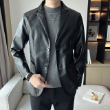 抖音直播新款皮衣男店主风西装皮西服男装主推PY0917-P85，男装皮衣，星座1207-1