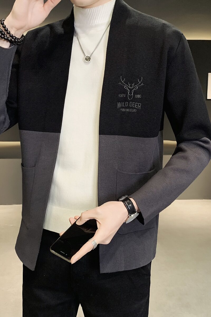 @店主风春秋新款针织开衫男刺绣外套男式夹克K8811-P70,男装夹克,星座1207-1