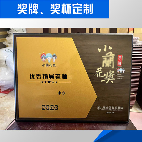中国舞蹈家协会培训机构班优秀指导老师比赛证书摆件奖牌杯定制做