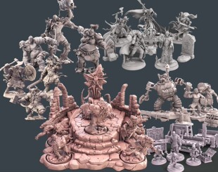 伐木机兽人苦工牛头人地精工匠双头食人魔狼人血月桌游战棋子模型