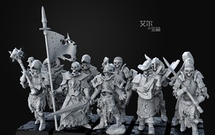 骷髅军团兵线微缩模型 gk白模  桌游棋子 战棋 涂装手办 跑团