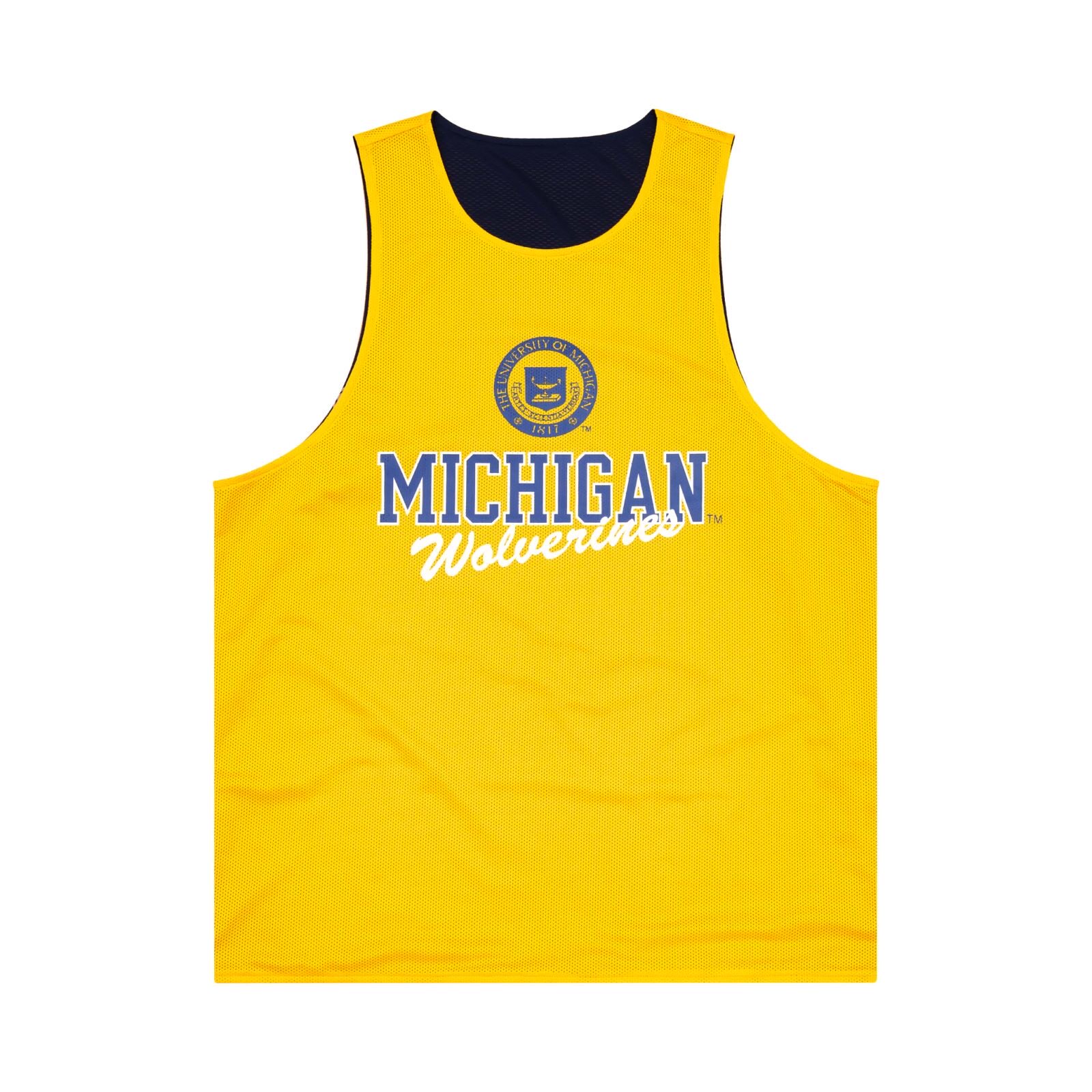 NCAA品牌LOGO字母印花刺绣宽松休闲运动圆领双面背心训练服球衣