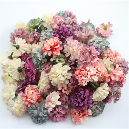 DIY手工花环材料 仿真绣球花头 欧式复古菊花 森系手作配件 - 封面