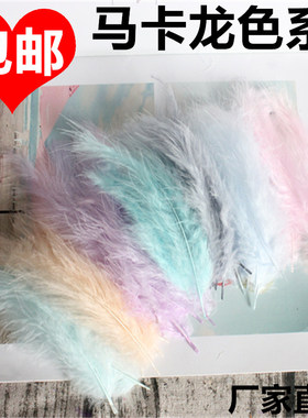梦幻马卡龙色diy绒毛进口火鸡羽毛50根一包波波球礼盒捕梦网材料