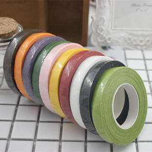 diy手工花环材料 彩色皱纹胶纸 绿色胶纸花环 胶带纸 藤条材料