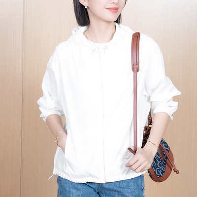 YUN2025春季新款女装连帽基础防晒宽松长袖空调衫上衣外套5208