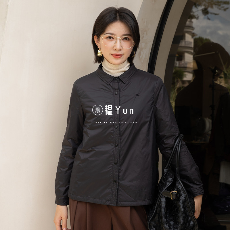 YUN韫春季轻薄夹棉衬衫外套女